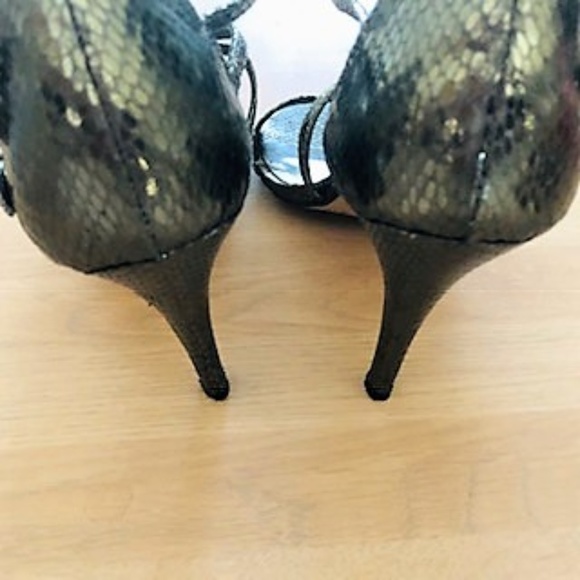Pierre Dumas Metallic Gray High Heeled Sandals - Picture 7 of 8